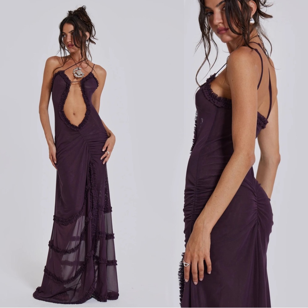 NWT Jaded London Fatale Maxi Dress Purple XS 0